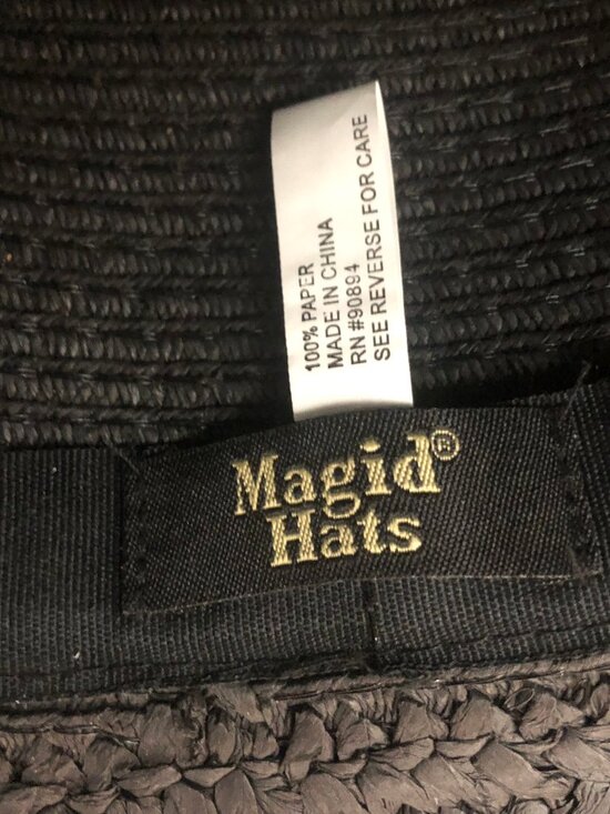 Magid Wide Brim Straw Hat – Black Paper Straw | Classic Summer Sun Hat  Timeless main image 4